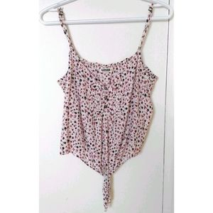 Garage Floral Print Button Up Tank Top